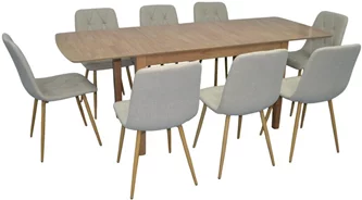 Комплект для кухни Evelin HV-27V Light Brown + 8 стульев YTC 080Wo BJORN24 Light beige