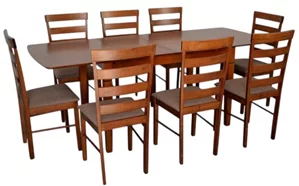 Image Комплект для кухни Evelin HV-27V Burnish oak + 8 стульев GLORIA Burnish oak/Ekea12 Dark Brown
