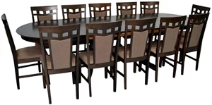 Image Комплект для кухни Evelin HV-33V Chocolate + 12 стульев Deepa R Chocolate/Ekea12 Dark Brown