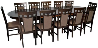 Комплект для кухни Evelin HV-33V Chocolate + 12 стульев Deepa R Chocolate/Ekea12 Dark Brown