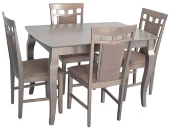 Комплект для кухни Evelin HV-29V Antique Grey + 4 стула Deepa R Antique Grey/Ekea12 Dark Brown