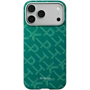 Image Pitaka Ultra-Slim Monogram Green/Gold iPhone 17 Pro Max