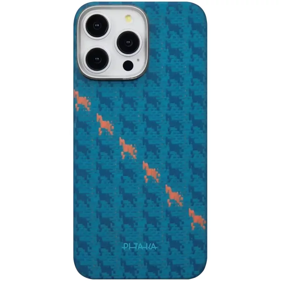 Husă PITAKA Happiness Rides cu MagSafe pentru iPhone 16 Pro Max Indigo