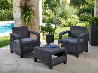 Комплект садовой мебели Heniver Novara 1+1+T Anthracite