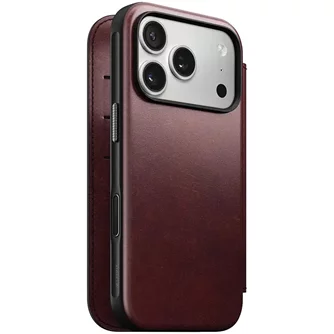 Чехол NOMAD Leather Folio Horween MagSafe iPhone 17 Pro Max Темно-красный