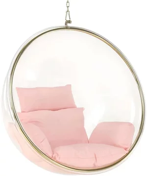 Image Fotoliu suspendat Tempo Kondela Bubble New Tip 1 106 Transparent/Golden/Pink