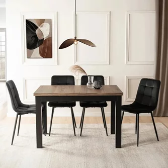 Стол раскладной Mebel Elite Skubi 120/160 (Walnut/Black)