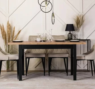 Стол раскладной Mebel Elite Skubi (Craft Oak Golden/Black)