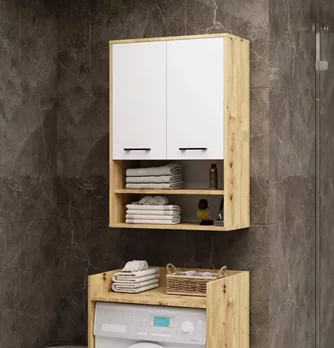 Шкафчик подвесной Akord Fin H934 W64 2D 1P (Artisan Oak/White)