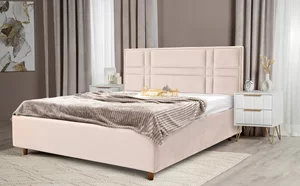 Image Кровать Maria Modern 160x200см Velluto 02 Beige/Walnut