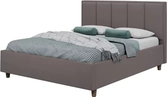Кровать Confort Stenli Modern 160x200см Velluto 16 Grey/Walnut