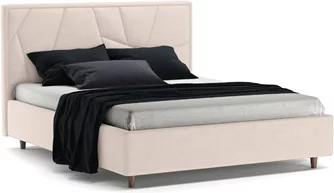 Кровать Confort Seul Modern 140x200см Velluto 02 Beige/Walnut