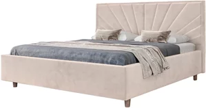 Image Кровать Confort Sunny Modern 160x200cм Velluto 02 Beige/Walnut