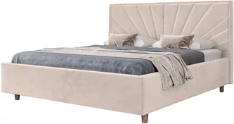 Кровать Confort Sunny Modern 160x200cм Velluto 02 Beige/Walnut