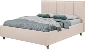 Image Кровать Confort Stenli Modern 160x200см Velluto 02 Beige/Walnut