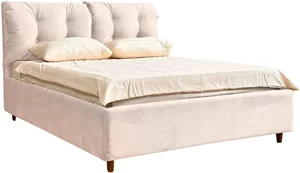 Image Кровать Confort Adele Modern 160x200 Velluto 02 Beige/Walnut