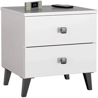 Тумба прикроватная Akord Mobi 40см 2SZ White/Black