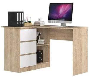Image Письменный стол Akord B16 Left Sonoma Oak/White