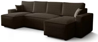 Canapea de colt Space Meble Hewlet Bis Sawana 05/Sawana 14 (Dark Gray/Black)