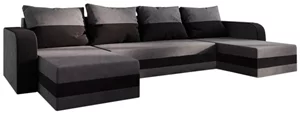 Image Canapea in forma de U Space Meble Hewlet U Bis Mikrofaza 27/Mikrofaza 15 (Gray/Black)