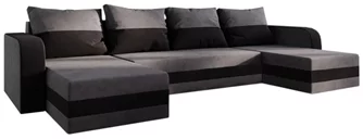 Canapea in forma de U Space Meble Hewlet U Bis Mikrofaza 27/Mikrofaza 15 (Gray/Black)