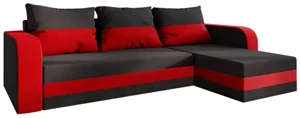 Image Canapea colț Space Meble Hewlet Bis Mikrofaza 15/Mikrofaza 22, Black/Red