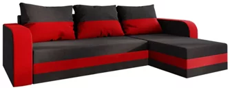 Canapea colț Space Meble Hewlet Bis Mikrofaza 15/Mikrofaza 22, Black/Red
