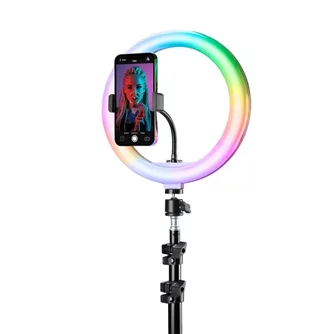 Кольцевая лампа Cellularline Selfie Ring Pro Multicolor RGB, Black