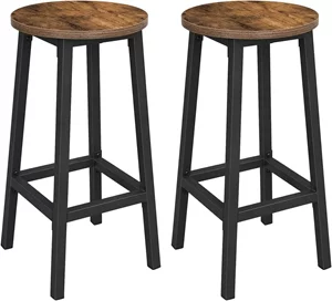 Image Set de scaune de bar Vasagle LBC32X, Rustic Brown/Black