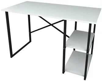 Masa de birou Bofigo 2 rafturi, White/Black