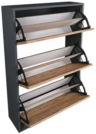 Tumba pentru incaltaminte Bofigo 3D, Anthracite/Pine