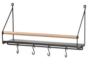 Image Вешалка Ikea Akerbruk 42x12x26см черный/натуральный