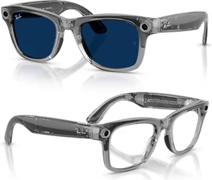 Image Ochelari inteligenți Ray-Ban Meta Wayfarer Gen2 Large Shiny Transp.Grey Fr/Clear Sapphire Tran. Lens
