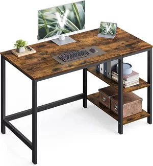 Image Masa de birou Vasagle LWD47X, Rustic Brown/Black