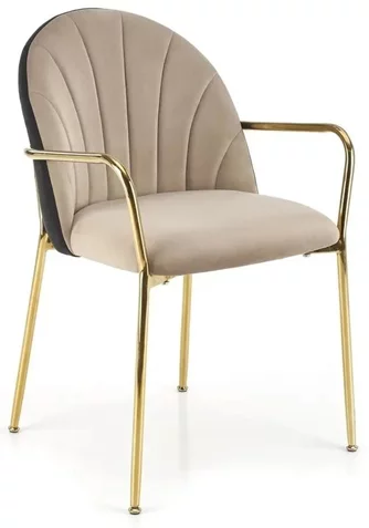 Стул для кухни Halmar K500, Beige/Black/Gold