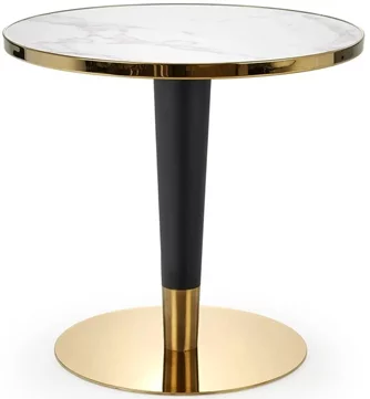 Masă de bucătărie Halmar Morata, White Marble/Black/Gold