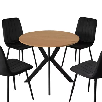 Стол для кухни Mebel Elite Lauren 80, Golden Oak/Black