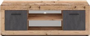 Image Тумба под телевизор Mebel Elite Blago 140см, Untreated Oak/Graphite