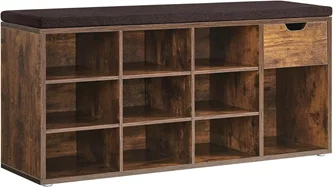 Banchetă-raft pentru încălțăminte Vasagle LHS024T01, Rustic Brown/Bronze