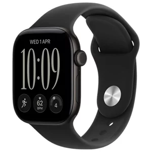 Image Ceas inteligent Apple Watch Series 12 GPS 46mm MJEL4 Black Aluminium Case with Black Sport Band M/L