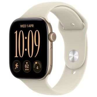 Ceas inteligent Apple Watch Series 12 GPS 46mm MJEN4 Light Gold Aluminium Case Sand Sport Band S/M