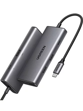 Adaptor UGREEN USB-C 7in1 CM498, Space Gray