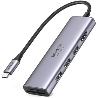 Adaptor UGREEN USB-C 6in1 CM511, Silver