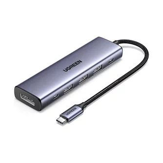 Adaptor UGREEN HUB 5in1 Type-C 100W CM511, Gray