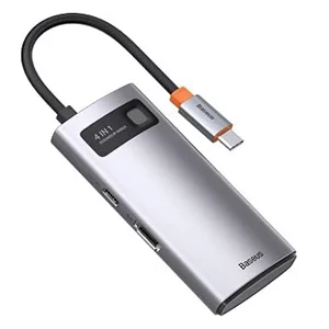 Image Adaptor Baseus 4in1 Type-C to 4+USB-A, Metal Gleam Series, Space Gray