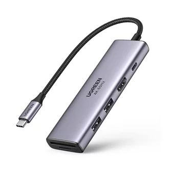 Adaptor UGREEN CM511 6in1 Type-C, Space Gray