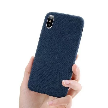 Husă Helmet iPhone XS Max TPU Suede, Dark Blue