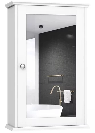 Dulap cu oglindă Costway BA8033WH White