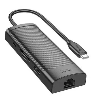 Adaptor HOCO HB44 Easy safe Type-C 8-in-1 Black