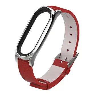 Cureau Xiaomi Strap Leather Smart Band 7 Red Ремешок